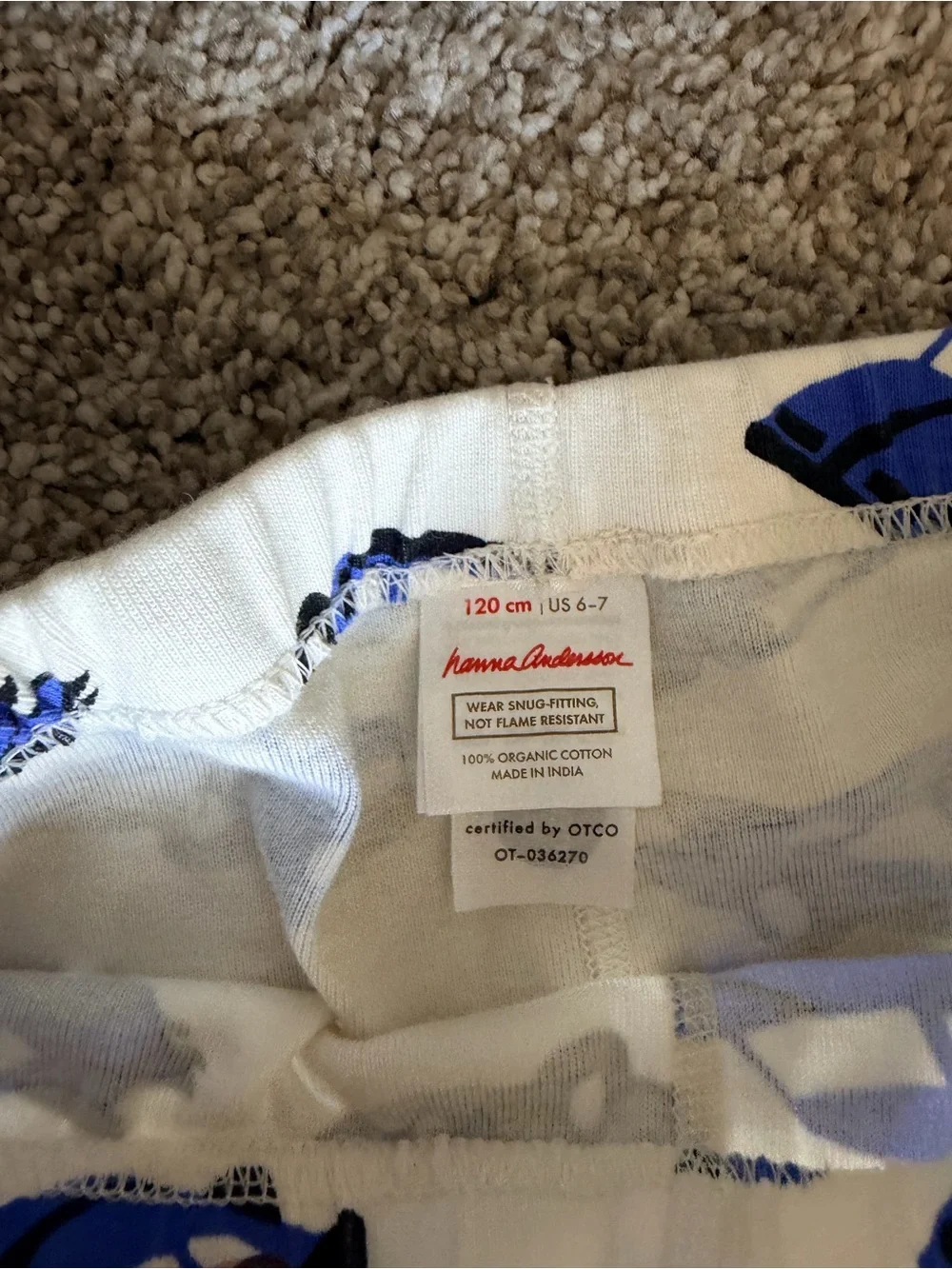 Hanna Andersson Blue Race Car Pajama Set / Short Sleeve Tee & Shorts
